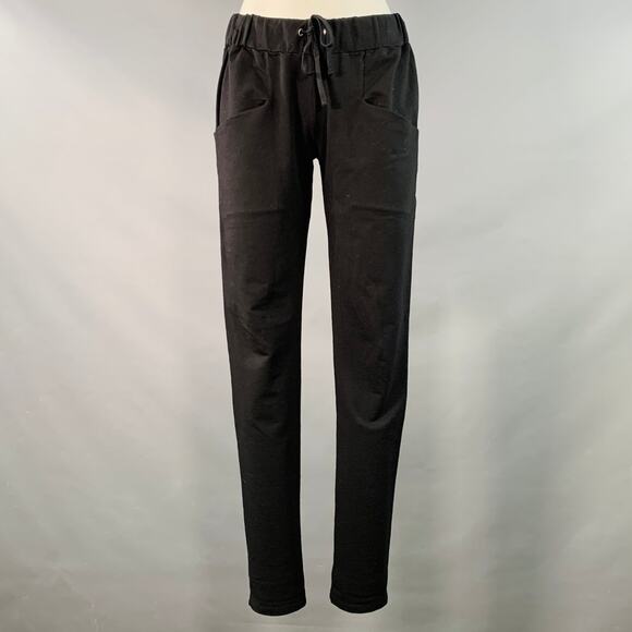 LIS LAREIDA Size XS Black Cotton Blend Drawstring Casual Pants - Picture 1 of 6